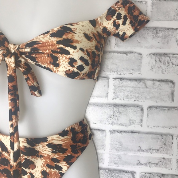 Leopard Tie Bikini NWT/Boutique - Picture 10 of 11